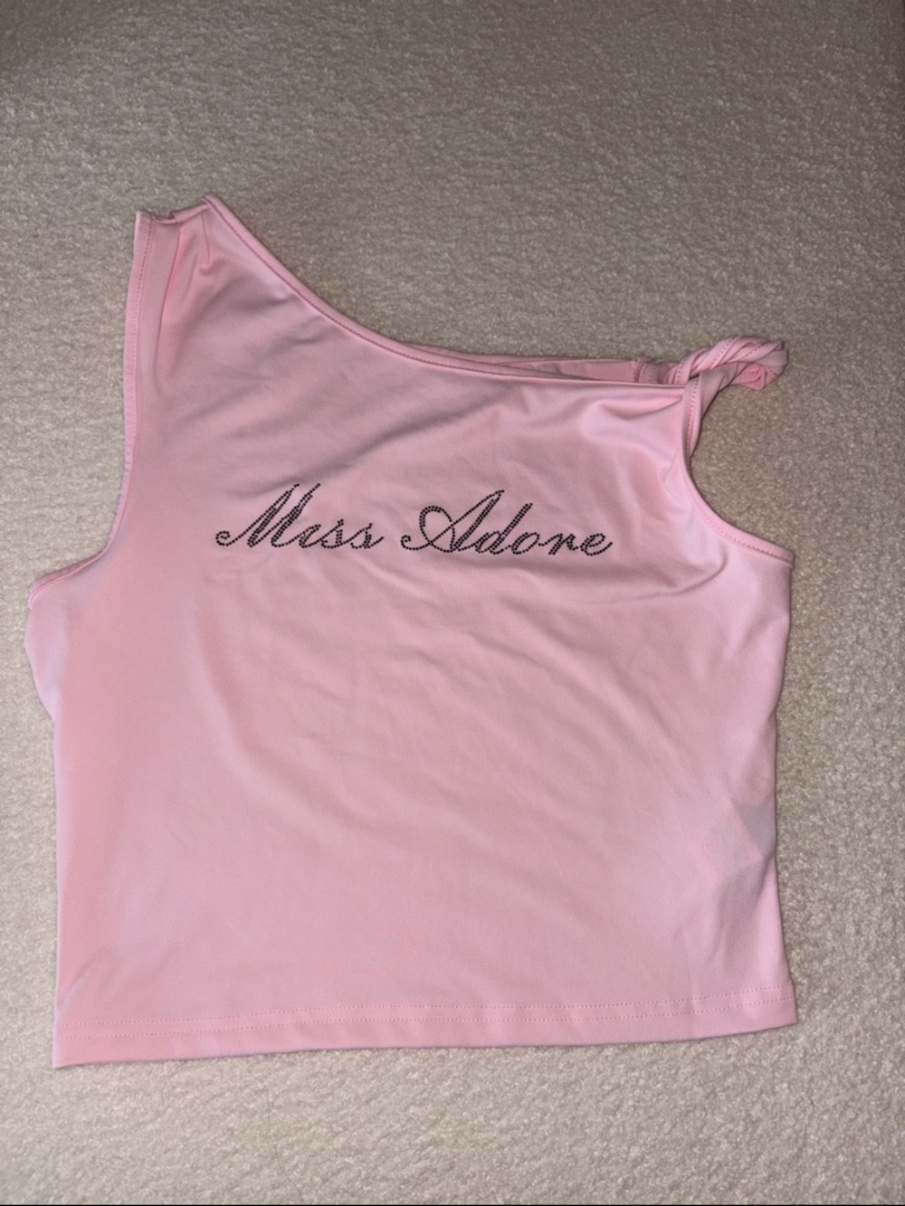One-Shoulder Pink Crop Top